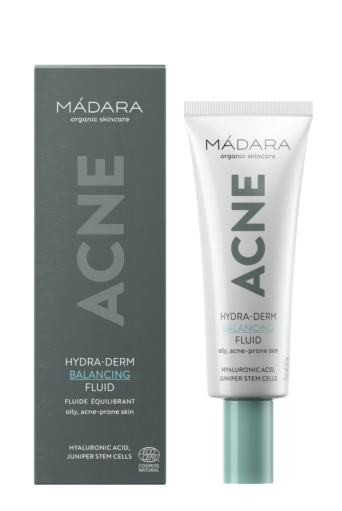 MÁDARA ACNE HYDRA-DERM Fluid Echilibrant BIO și Vegan 40ml – Hidratare, Controlul Sebumului și Porilor