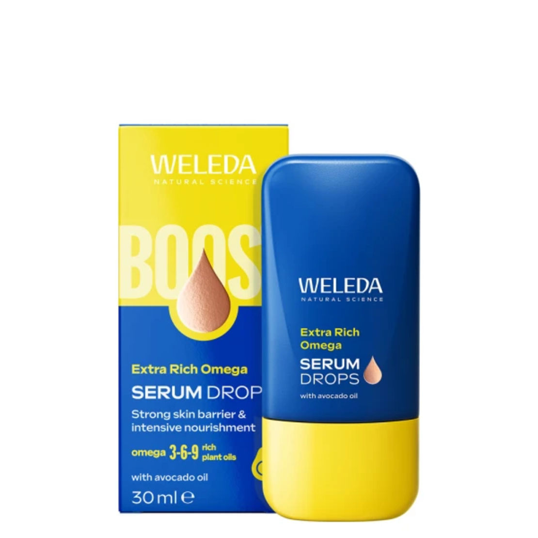 Weleda Serum Drops Booster Extra Rich Omega BIO – 30 ml | Hidratare și Refacerea Barierei Cutanate
