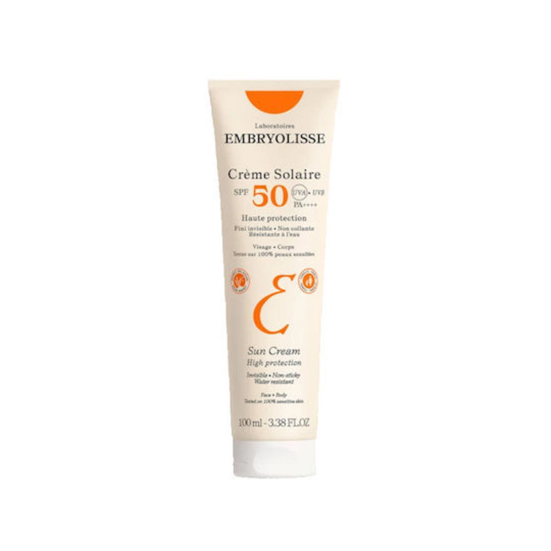 Embryolisse Cremă Solară Waterproof SPF50 pentru Față și Corp – Protecție ridicată pentru întreaga familie 100 ml