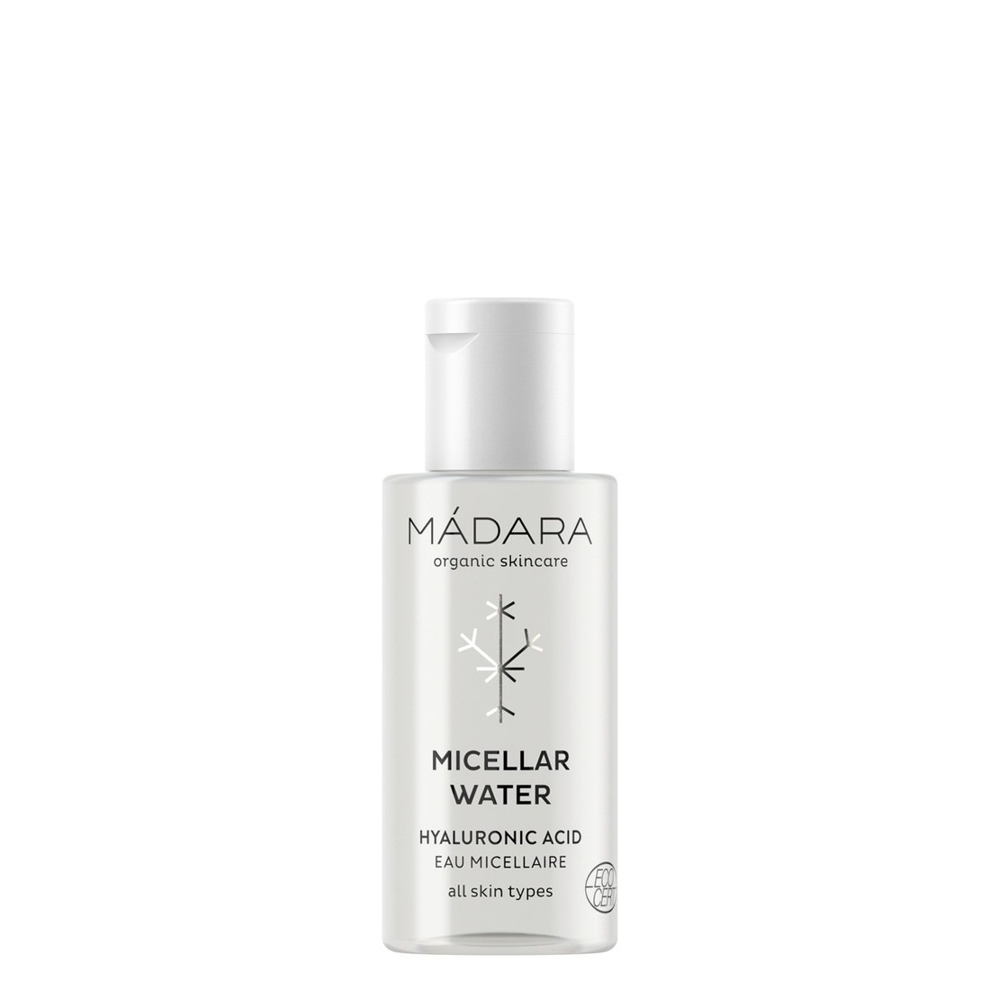 MÁDARA Apă Micelară cu Acid Hialuronic BIO VEGAN – 50 ml | Demachiere și Hidratare TRAVEL