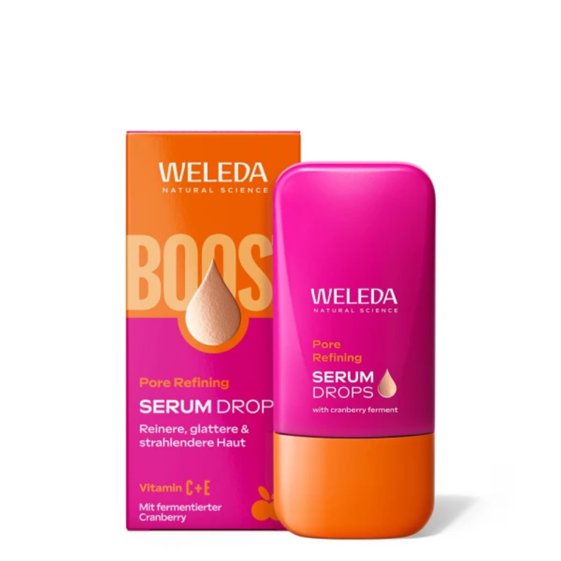 Weleda Serum Drops Booster Pore Refining Vitamin C BIO – 30 ml | Pori Închiși și Ten Uniform