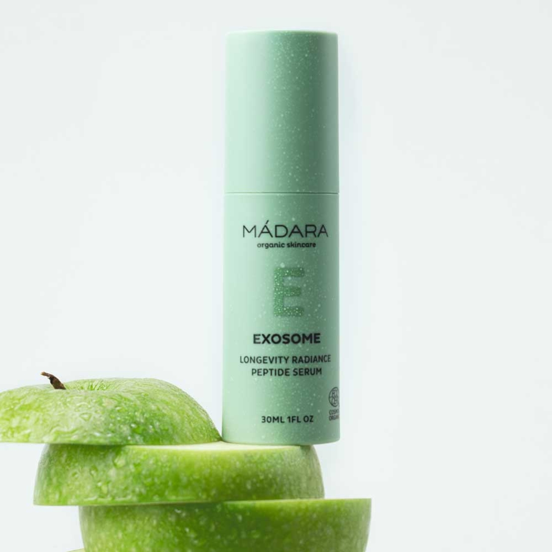 MÁDARA EXOSOME LONGEVITY Radiance Peptide Serum BIO & VEGAN – 30 ml | Luminozitate și Fermitate