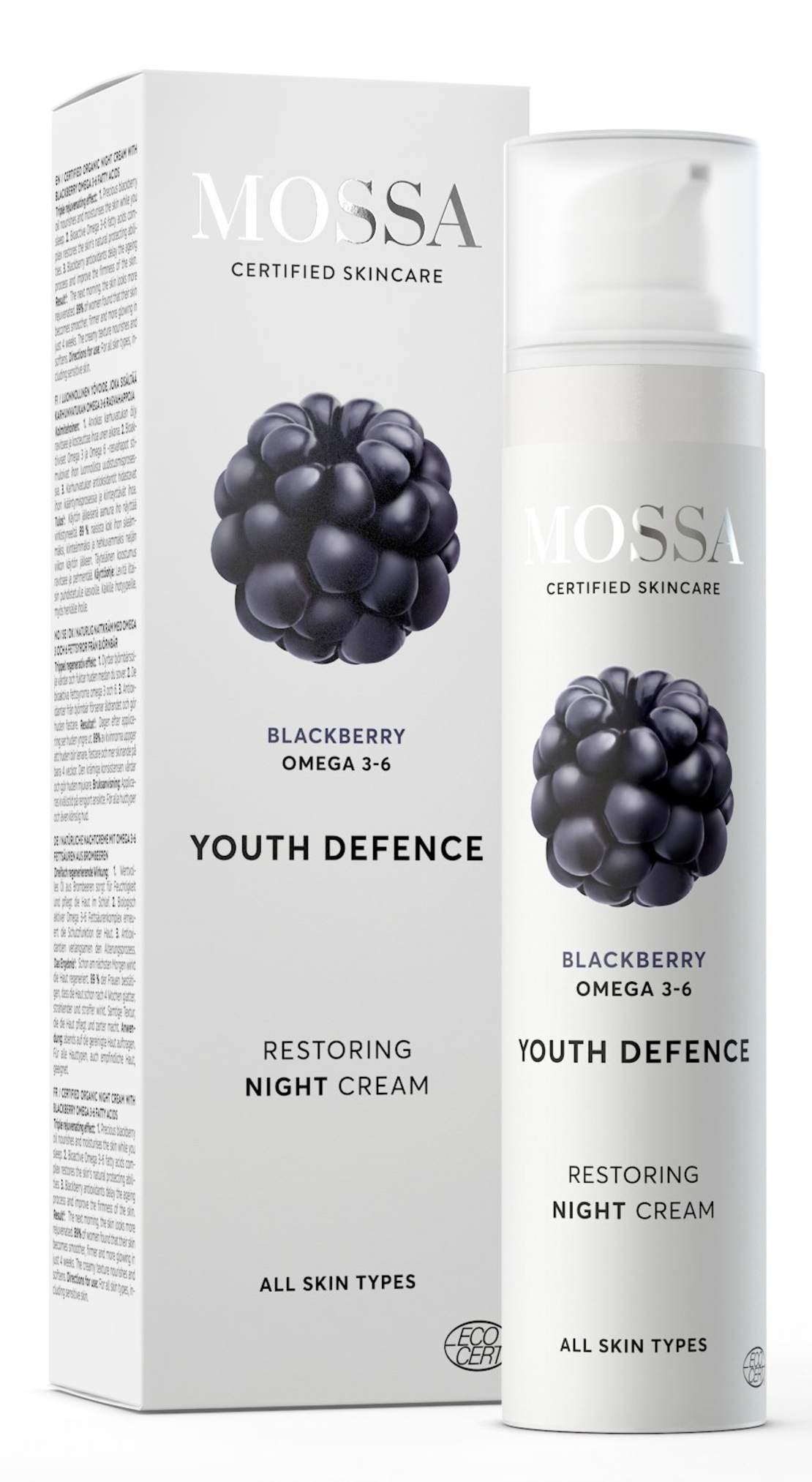 MOSSA Youth Defence Cremă BIO de Noapte – Cremă Reparatoare cu Omega 3-6
