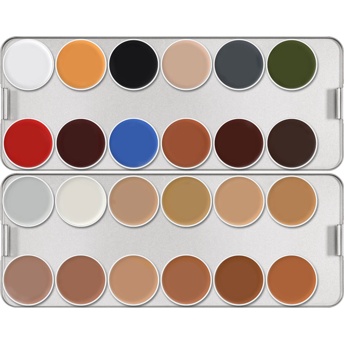 Kryolan Supracolor Palette – Paletă de fonduri de ten cu acoperire mare cu 24 nuanțe