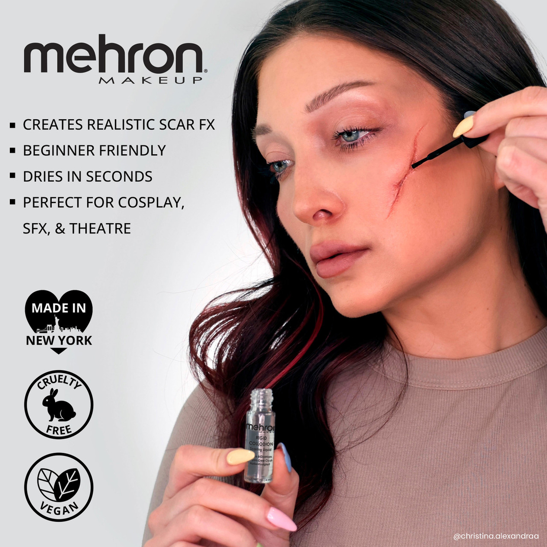 MEHRON  Rigid Collodion 4 ml – Lichid pentru Cicatrici False și Machiaj Efecte Speciale SFX