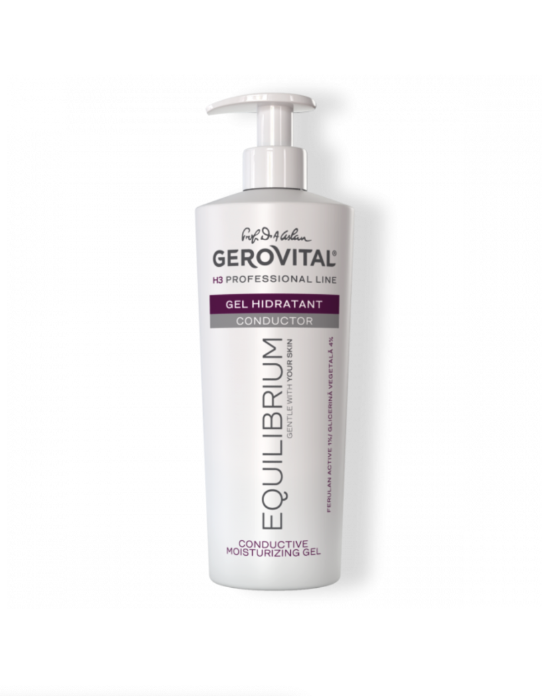 Gerovital H3 Equilibrium - Gel Hidratant Conductor pentru Toate Tipurile de Ten cu Ferulan Active 1% și Glicerină 4% 500 ml