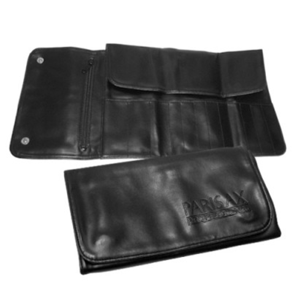Parisax Professional 12-Compartment Black Leather Makeup Case TR4045