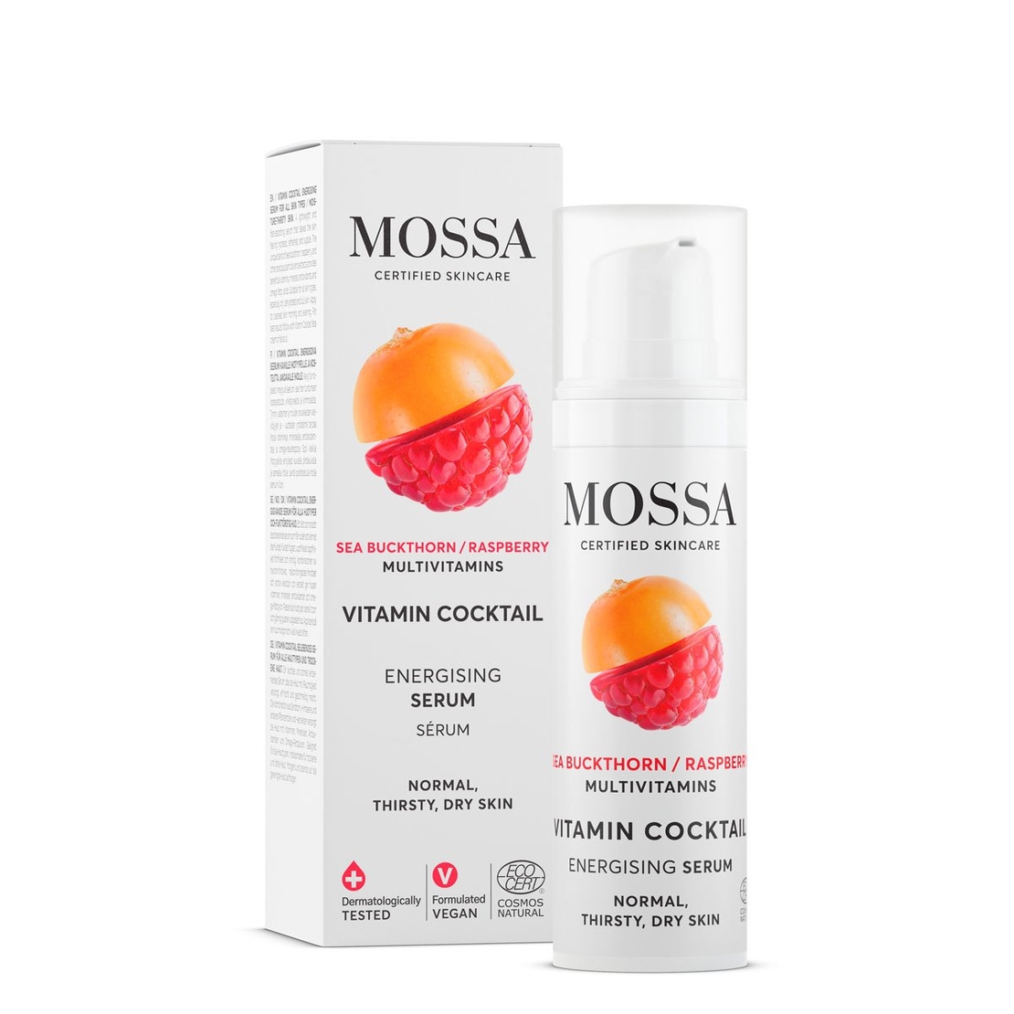 MOSSA Vitamin Cocktail Ser Energizant BIO 30ml – Ser Hidratant cu Cătină și Zmeură