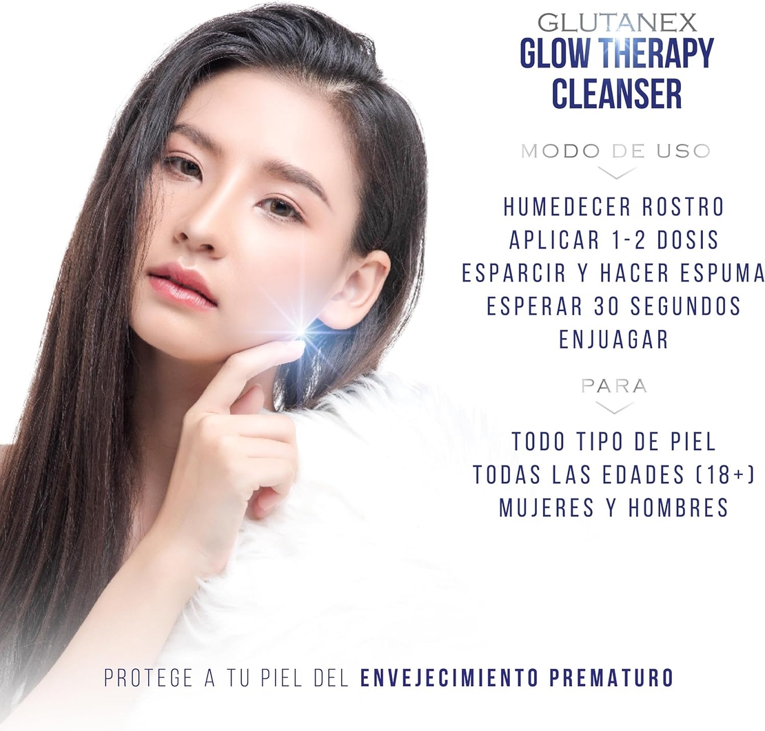 Glutanex Glow Therapy Gel-to-Foam Cleanser – Gel care se transformă în spumă pentru curățare profundă și blândă 100 ml