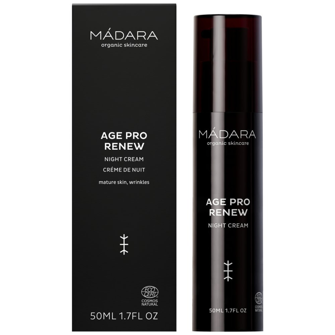 MÁDARA AGE PRO RENEW Cremă de Noapte Anti-Aging 50ml – Acid Hialuronic, Alge Marine și Mesteacăn Nordic