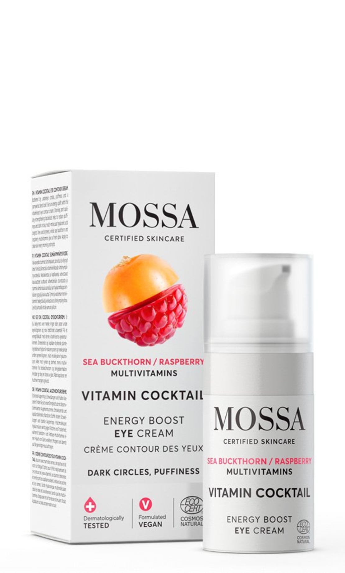 MOSSA Vitamin Cocktail Energy Boost Cremă de Ochi BIO 15ml – Cremă Anticearcăn cu Acid Hialuronic