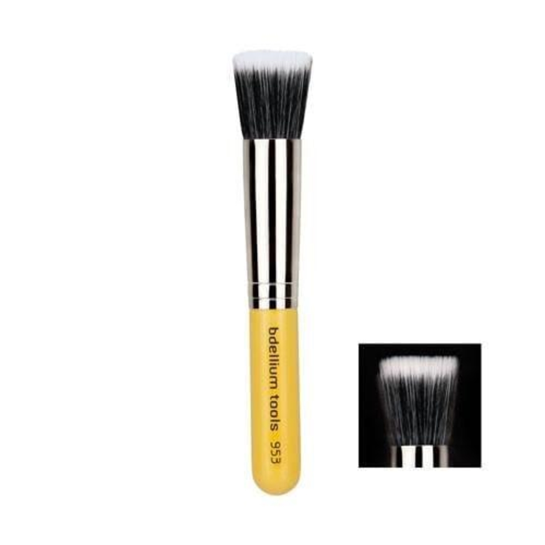 Bdellium Tools Travel Series Duet Fiber Foundation - Pensulă pentru fond de ten și pudră Nr. 953 T