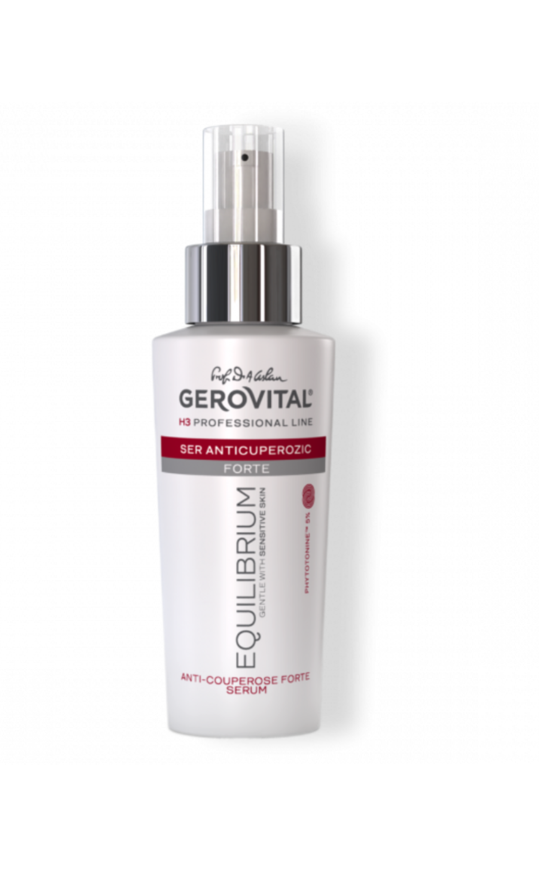 Gerovital H3 Equilibrium - Ser Anticuperozic Forte Calmant și Regenerator pentru Ten Sensibil, cu Phytotonine™ 5% 100 ml