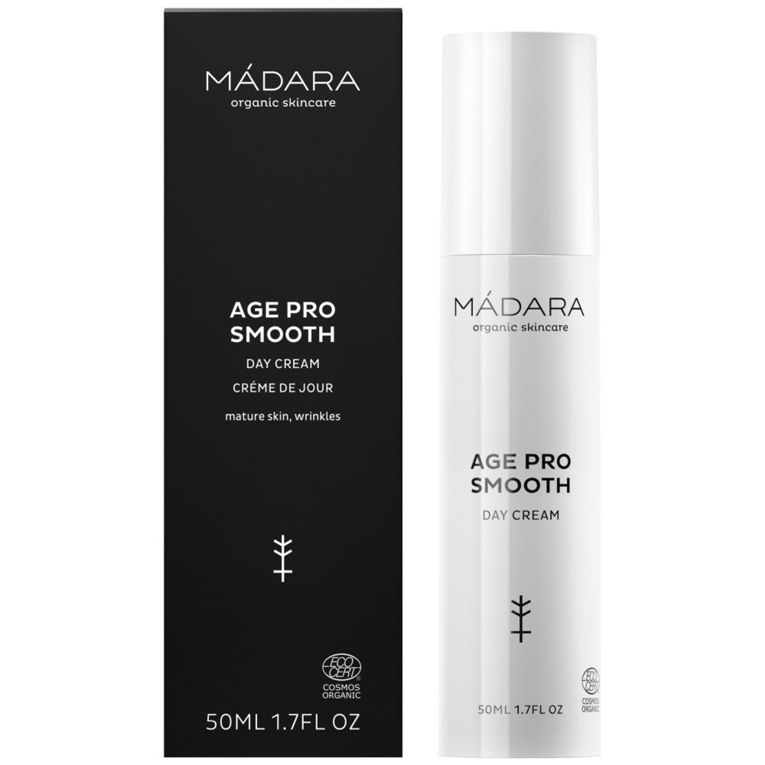 MÁDARA AGE PRO SMOOTH Cremă de Zi Anti-Aging 50ml – Acid Hialuronic, Alge Marine și Mesteacăn Nordic