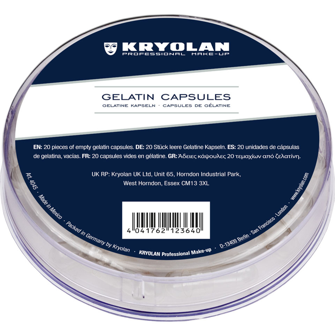Kryolan Gelatin Capsules - Capsule din gelatină pentru sânge fals - 20 bucăți