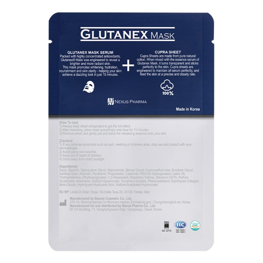 Glutanex Mask – Intensive Whitening & Brightening Sheet Mask