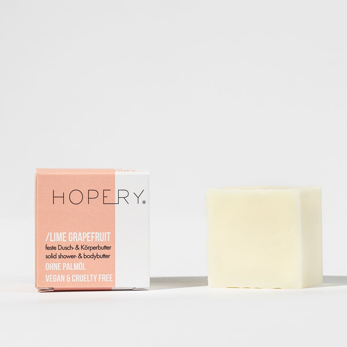 HOPERY Unt solid de corp + duș Lime Grapefruit 40g – 2 în 1, vegan și natural