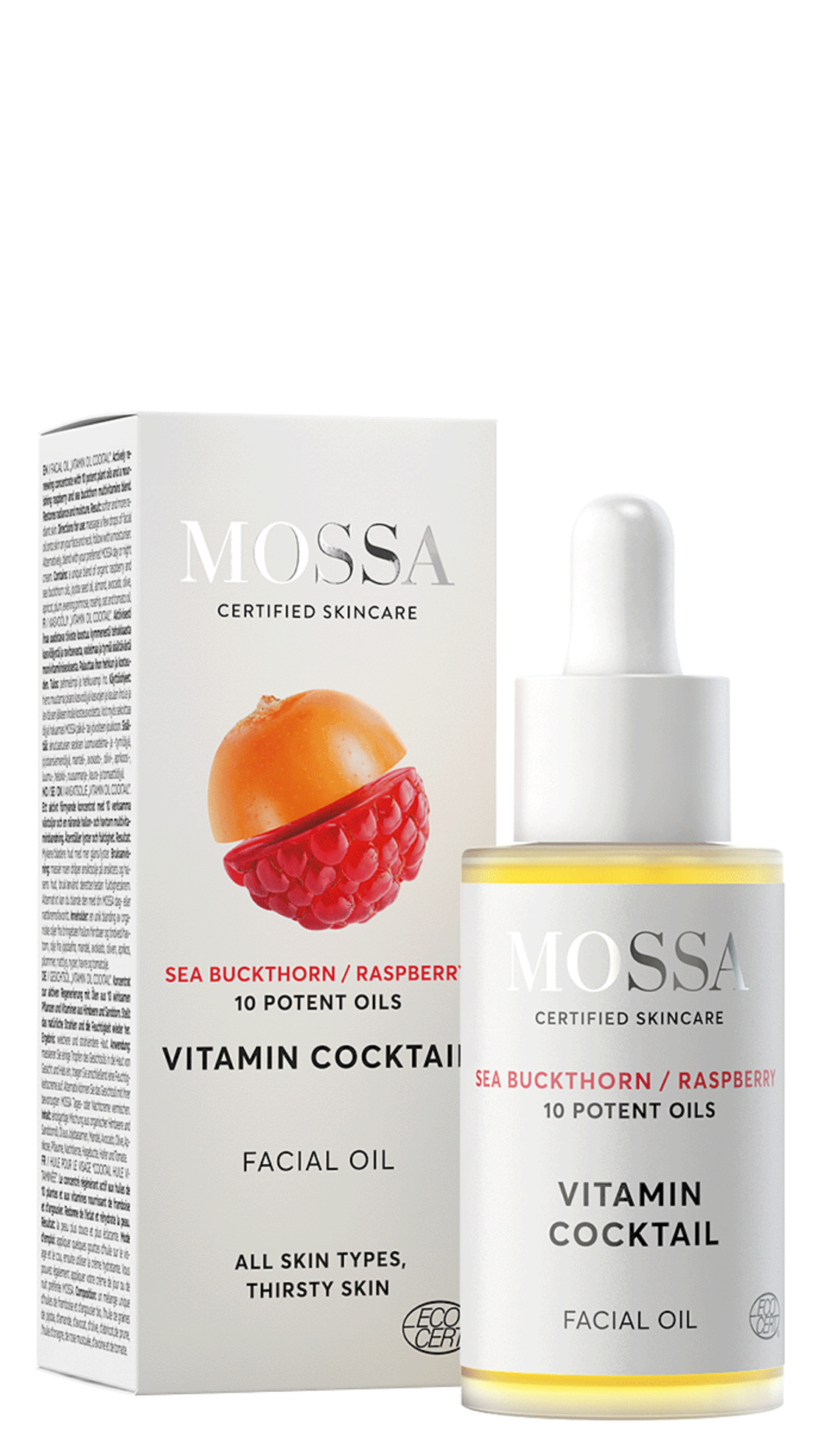 MOSSA Vitamin Cocktail Ulei Facial BIO 30ml – Ulei Regenerator cu 10 Uleiuri Vegetale