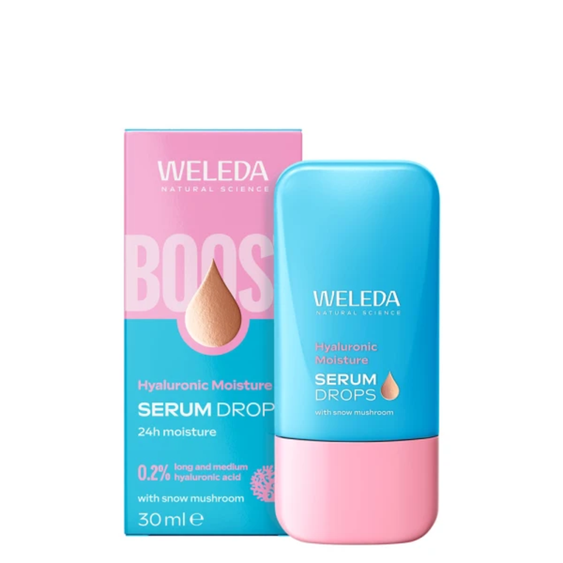 Weleda Serum Drops Booster Hyaluronic Moisture BIO – 30 ml | Hidratare 24h și Luminozitate