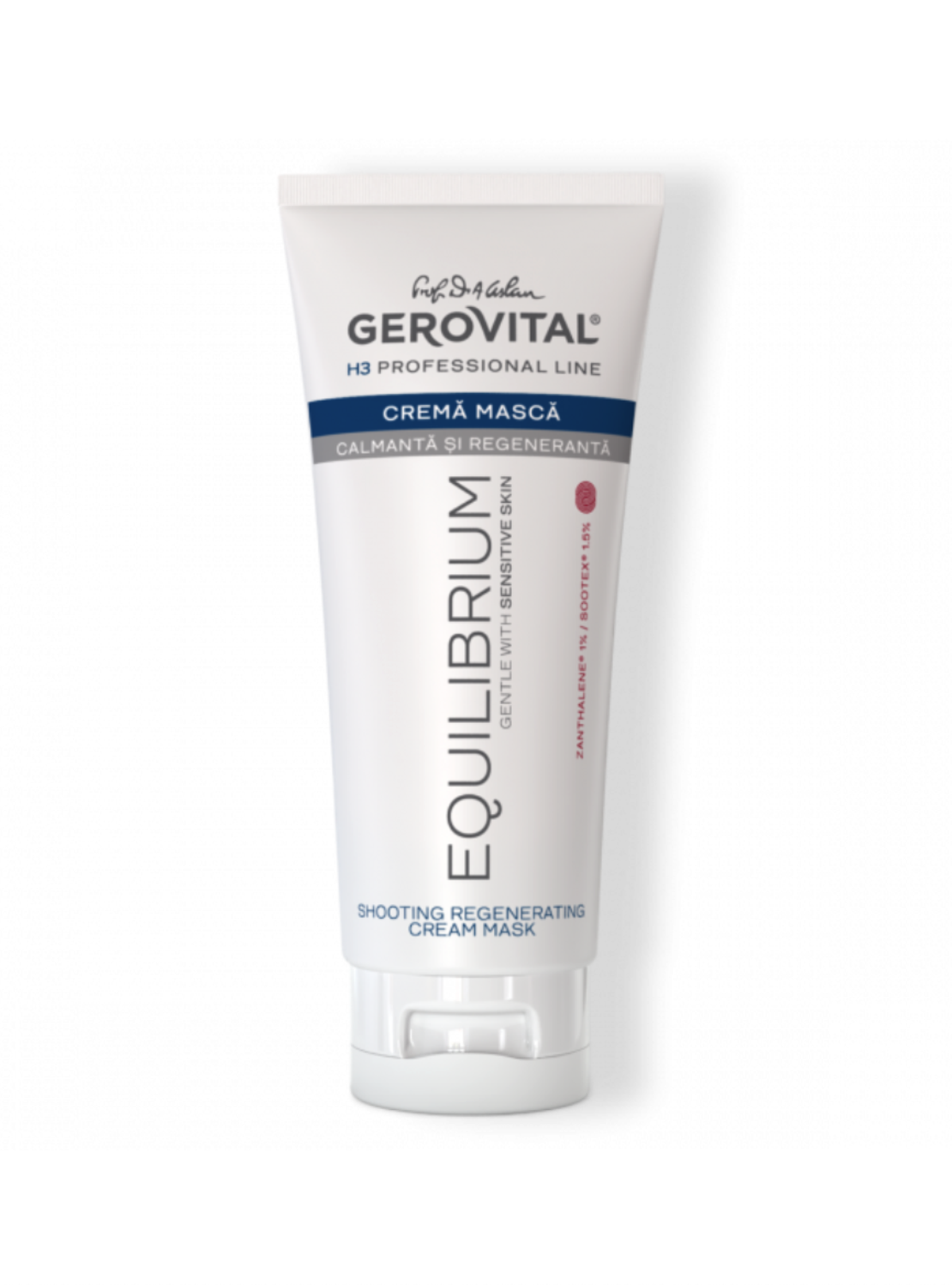 Gerovital H3 Equilibrium - Cremă-Mască Calmantă și Regenerantă cu Vitamina A și Uleiuri Naturale pentru Ten Uscat sau Iritabil 200 ml