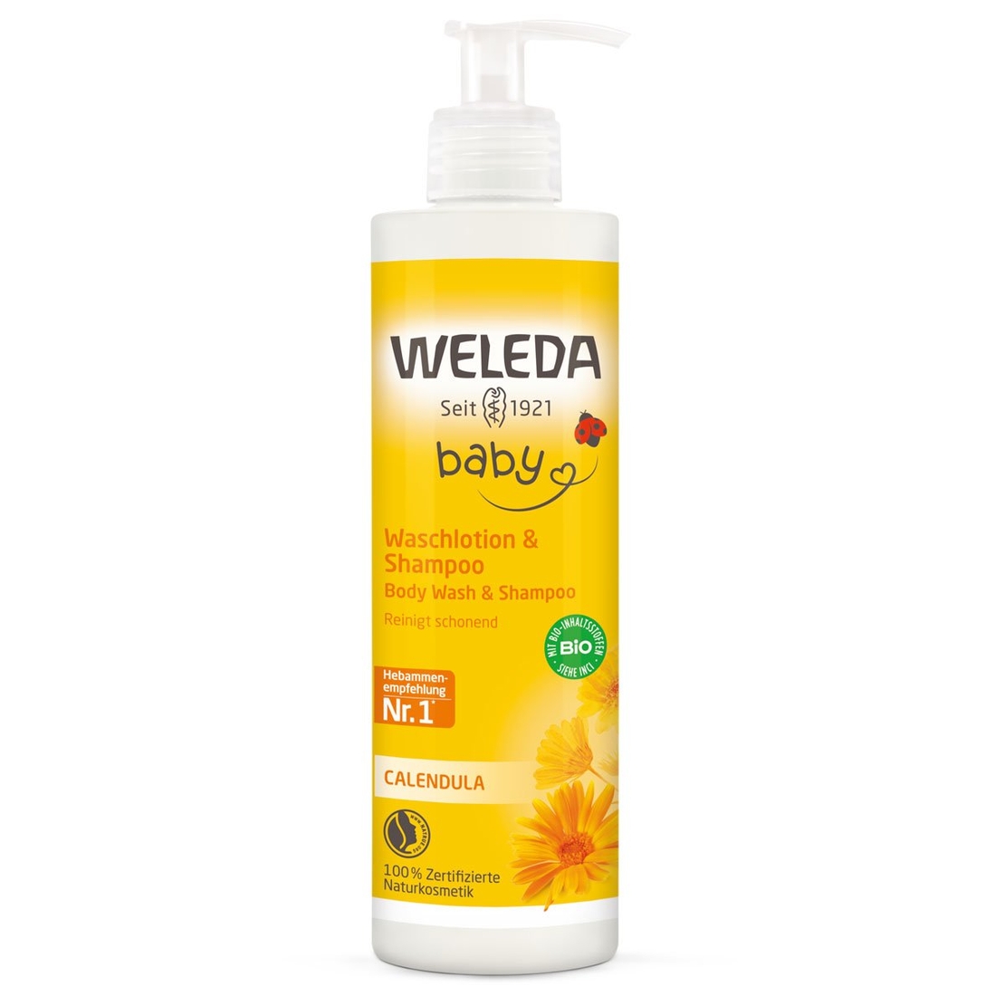 Weleda Baby Loțiune de Curățare & Șampon cu Gălbenele BIO – 400 ml