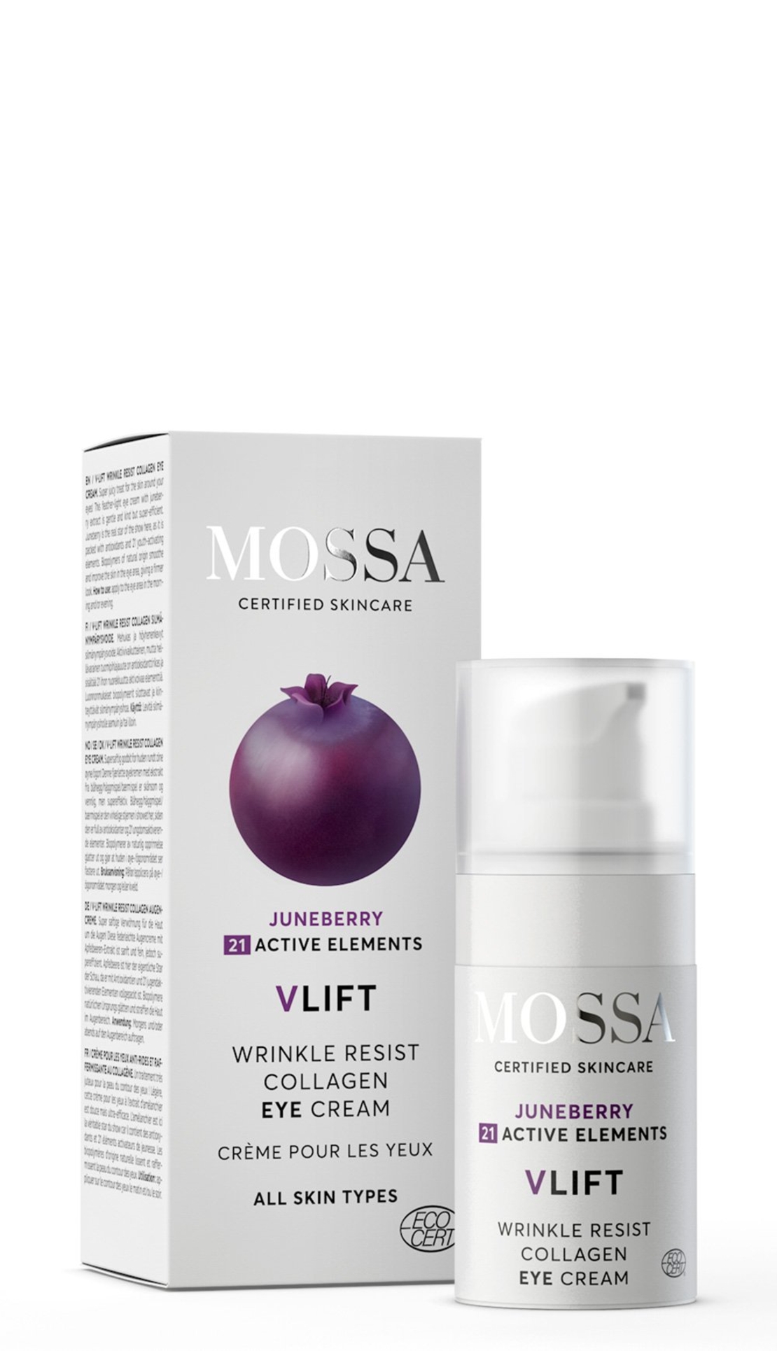 MOSSA V Lift Wrinkle Resist Cremă Bio cu Colagen pentru Ochi 15ml