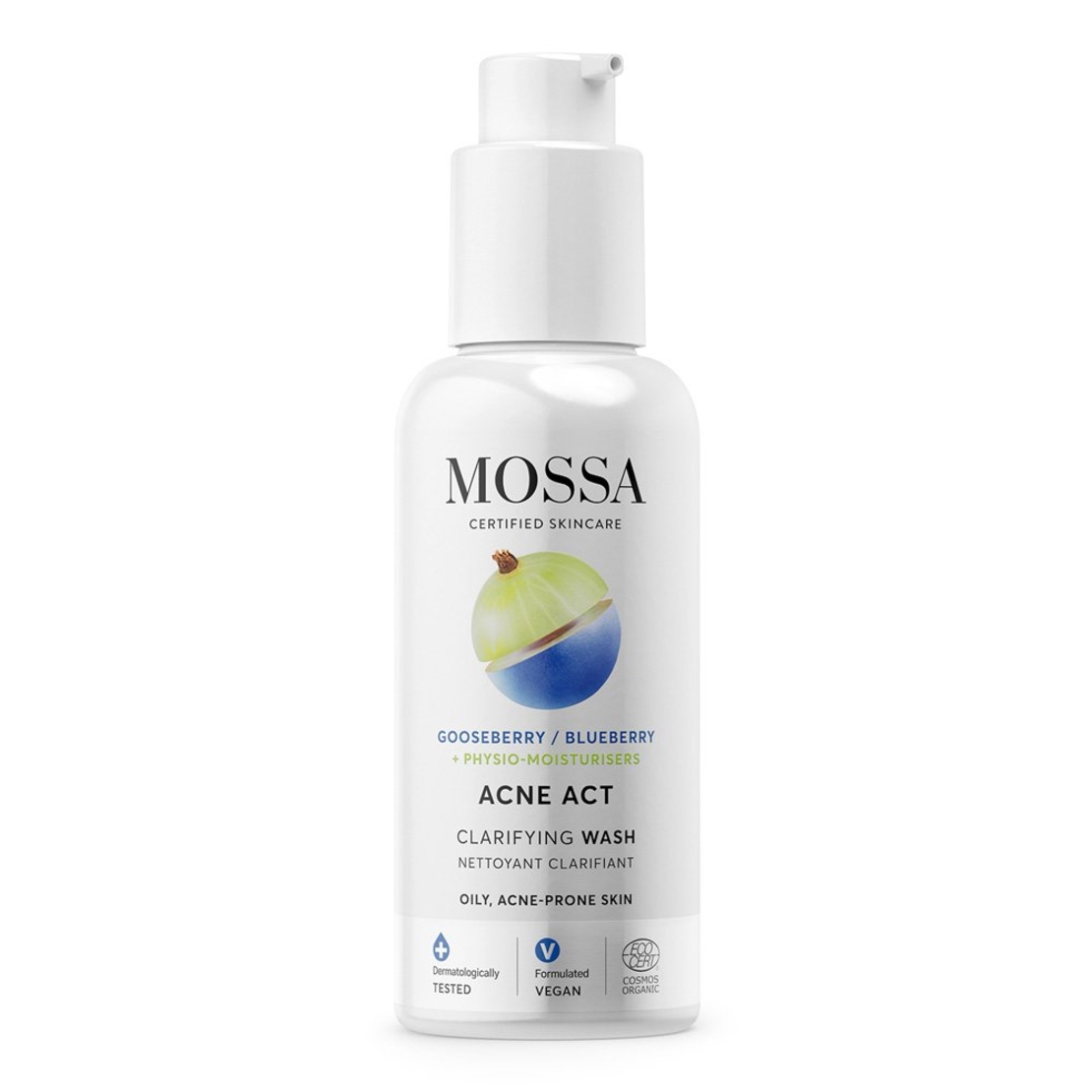MOSSA ACNE ACT Gel Purificator de Curățare BIO și Organic pentru Ten Acneic 140ml