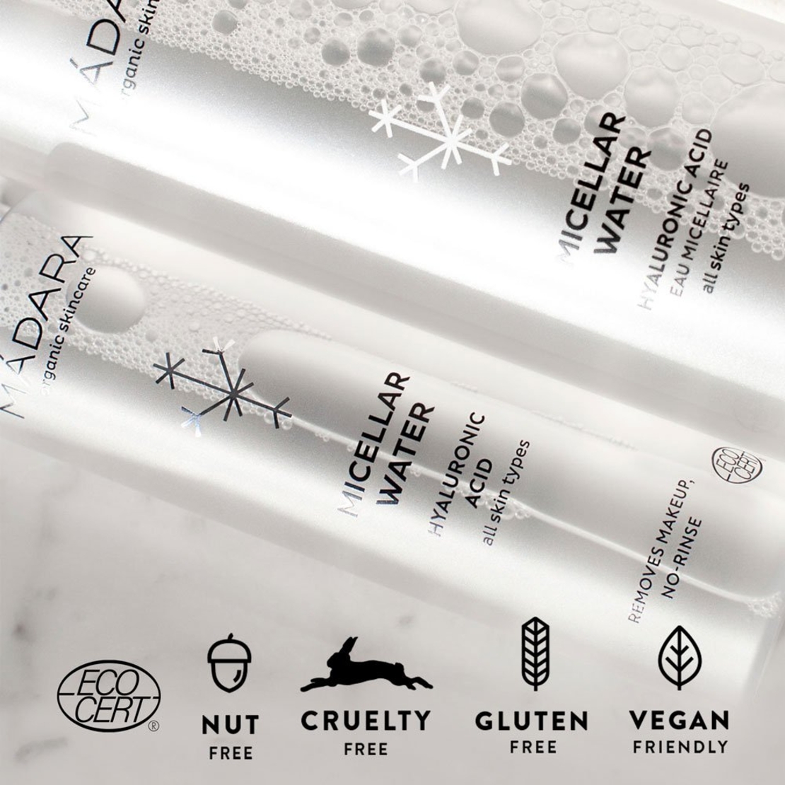 MÁDARA Apă Micelară cu Acid Hialuronic BIO VEGAN – 100 ml | Demachiere și Hidratare