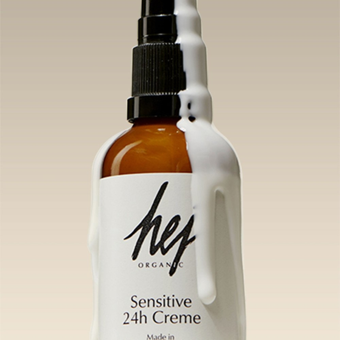 HEJ ORGANIC SENSITIVE – Cremă de față 24h cu ulei de cânepă, ovăz și mușețel 50ml