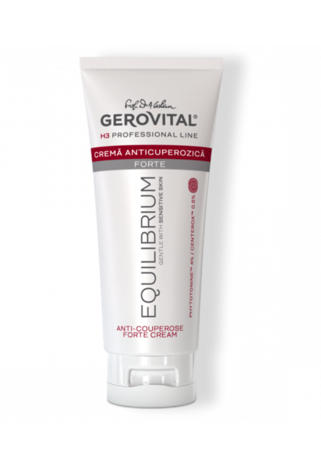 Gerovital H3 Equilibrium - Cremă Anticuperozică Forte pentru Ten Sensibil, Calmează și Maschează Roșeața 100 ml