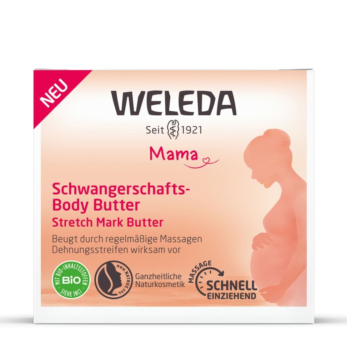 WELEDA Unt de corp BIO antivergeturi 150ml – Unt natural pentru elasticitatea pielii în sarcină