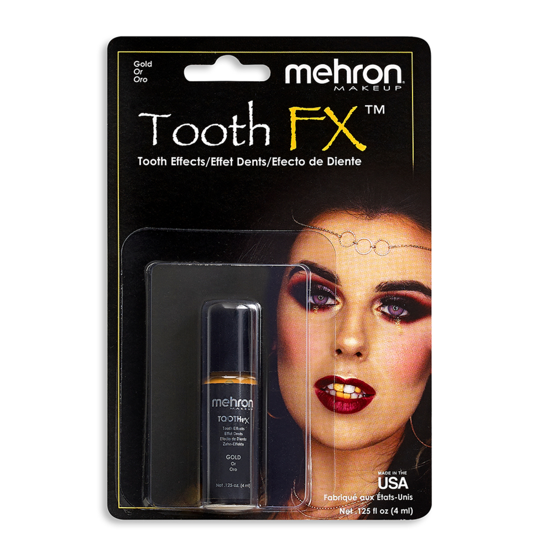 MEHRON Tooth FX Gold 4 ml – Vopsea Aurie pentru Dinți, Machiaj SFX și Efecte Speciale
