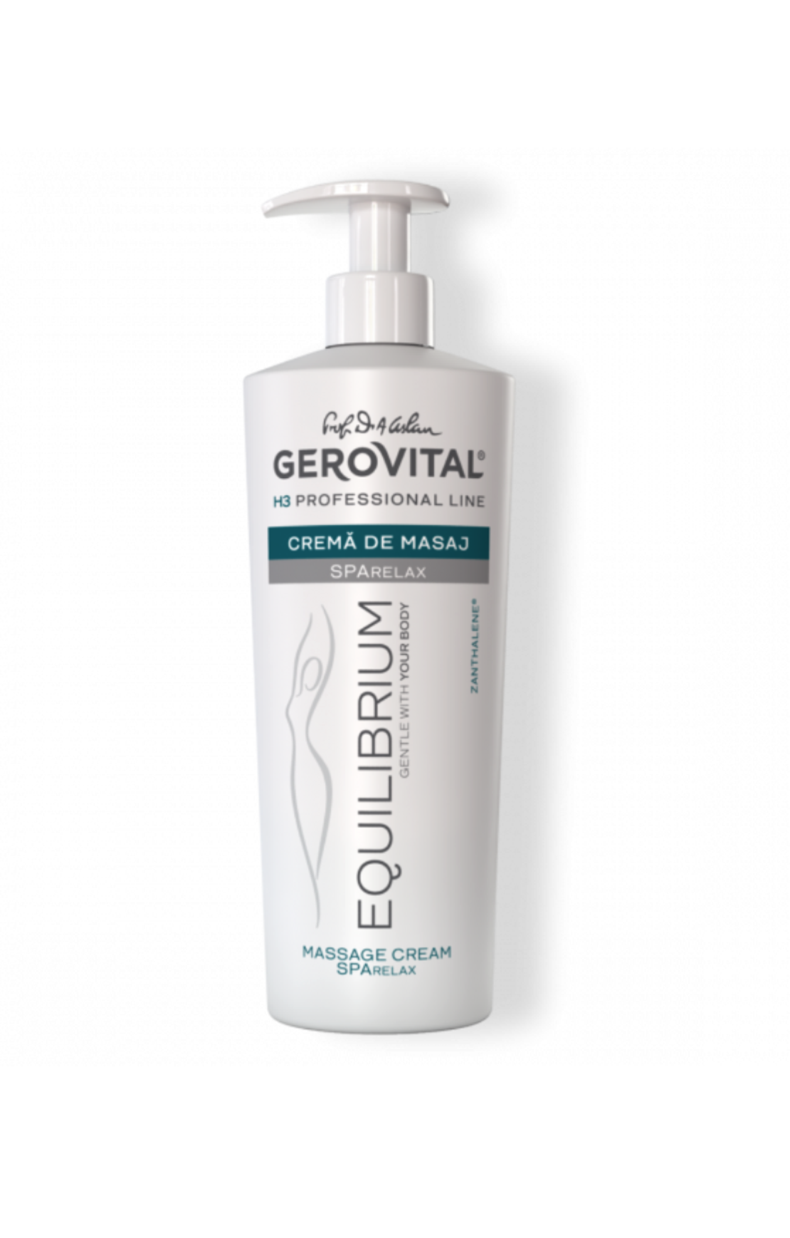 Gerovital H3 Equilibrium - Cremă de Masaj Corporal SPArelax pentru Relaxarea și Îngrijirea Pielii cu Zantalene® 500 ml