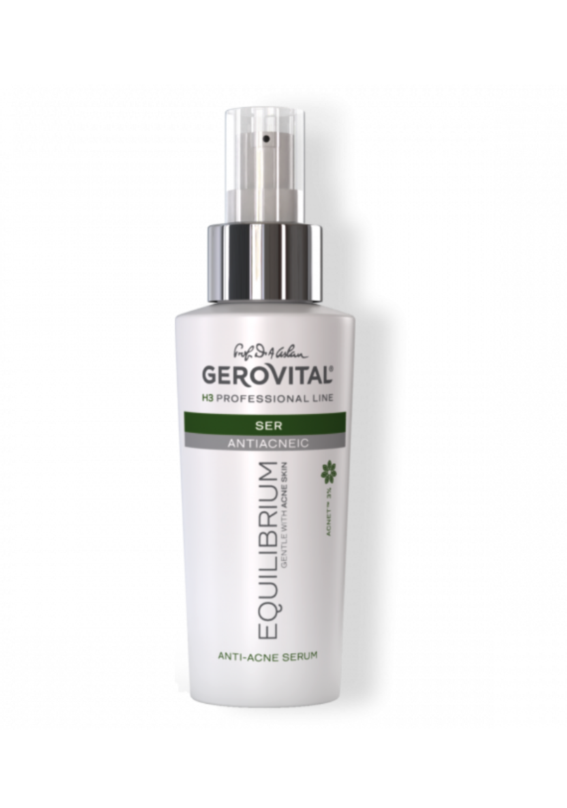 Gerovital H3 Equilibrium - Ser Antiacneic cu Acid Salicilic Natural și AcNet™ 3%, Reglare Sebum & Efect Cicatrizant 100 ml