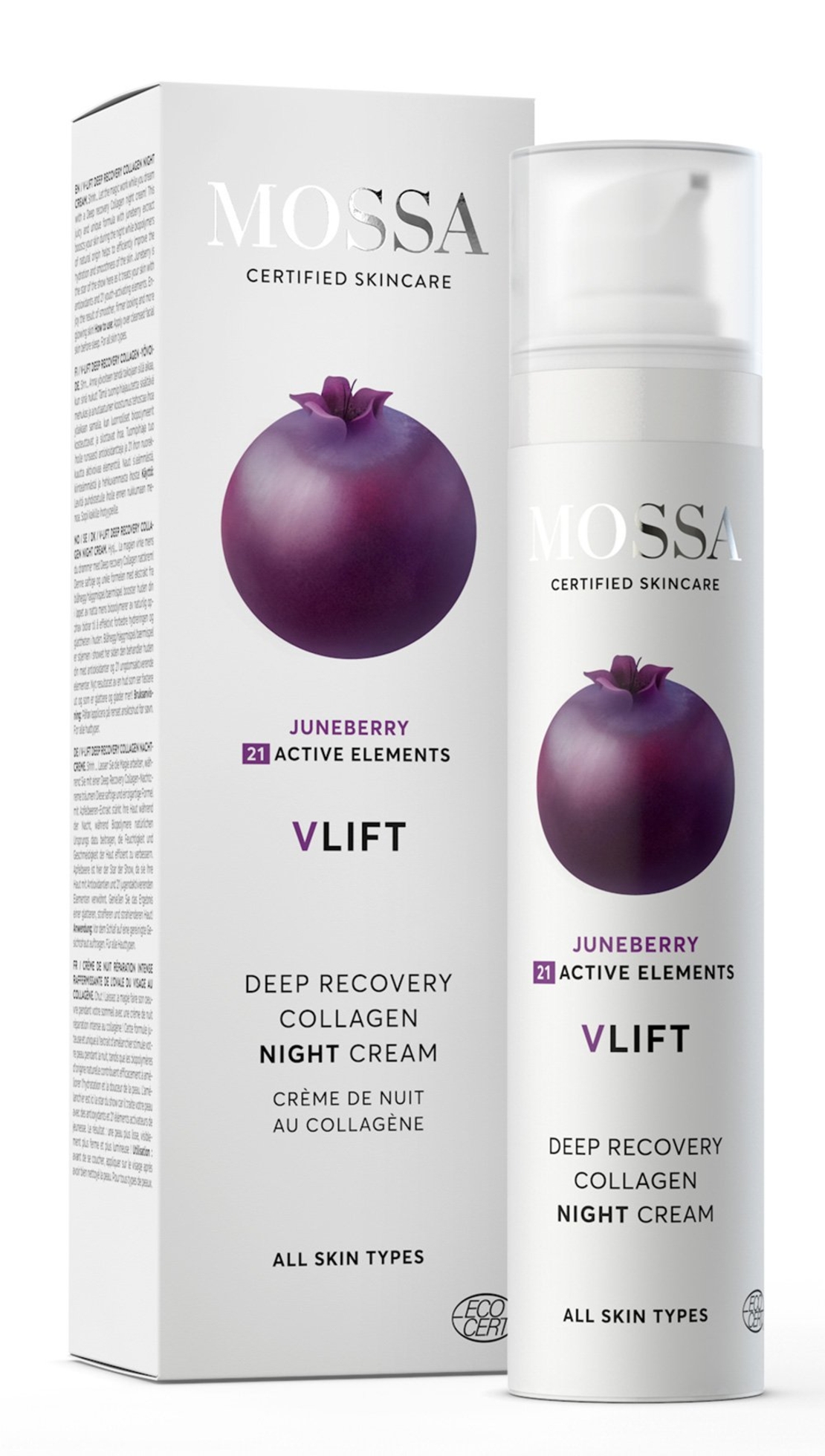 MOSSA V Lift Deep Recovery Cremă Bio de Noapte cu Colagen 50ml