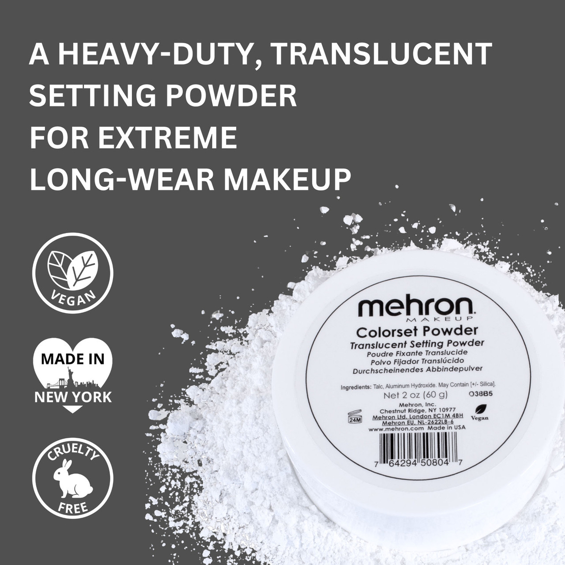 Mehron Colorset Powder - Pudră translucidă pentru fixare 60g
