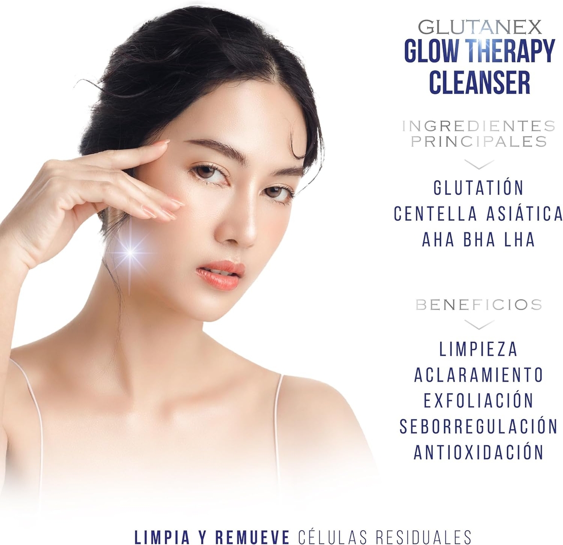 Glutanex Glow Therapy Gel-to-Foam Cleanser – Gel care se transformă în spumă pentru curățare profundă și blândă 100 ml