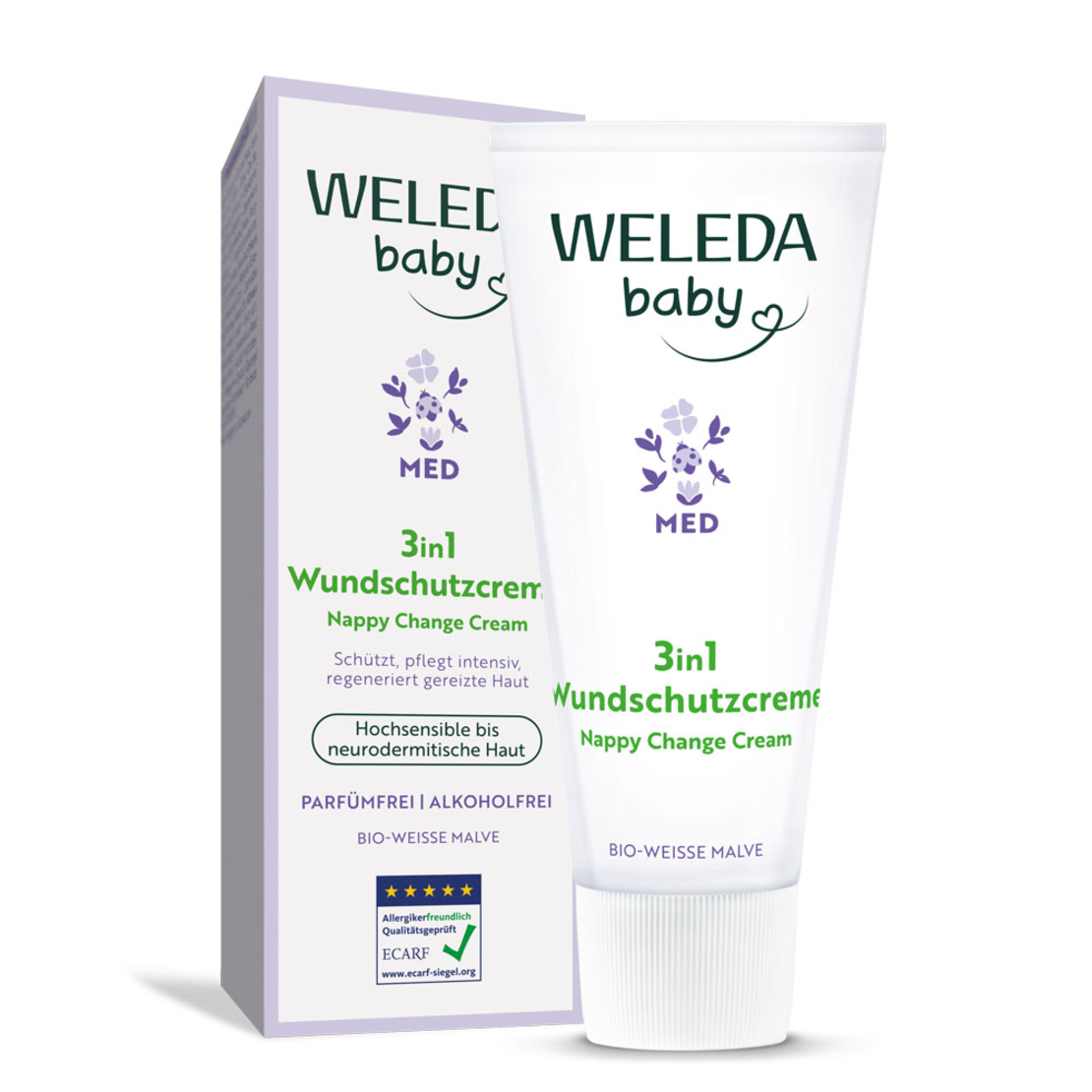 WELEDA BABY MED Cremă BIO 3în1 zona scutecului cu nalbă albă 50ml