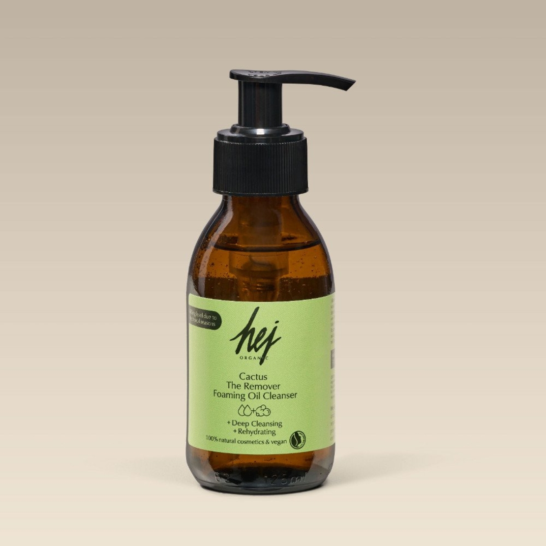 HEJ ORGANIC CACTUS THE REMOVER Ulei demachiant vegan spumant 105ml – curățare delicată și îngrijire BIO