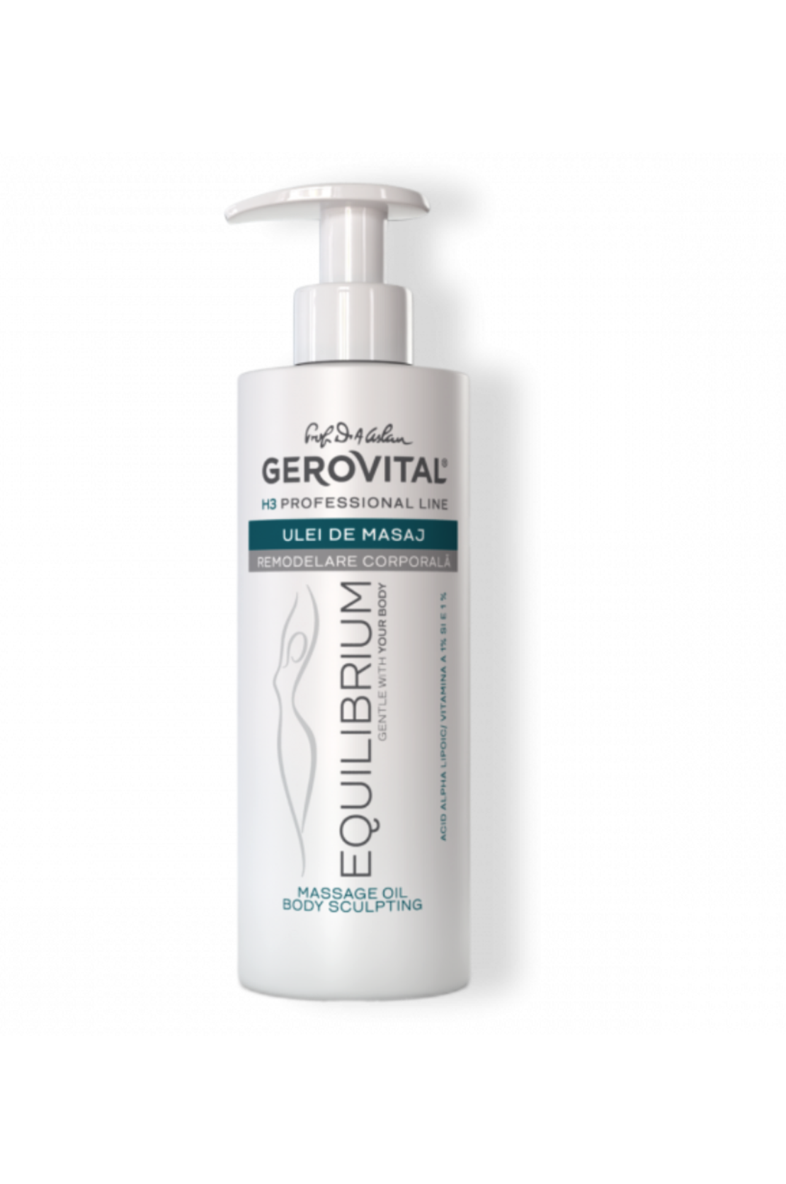 Gerovital H3 Equilibrium - Ulei de Masaj Remodelare Corporală pentru Tonifiere și Fermitate cu Uleiuri Nutritive 400 ml