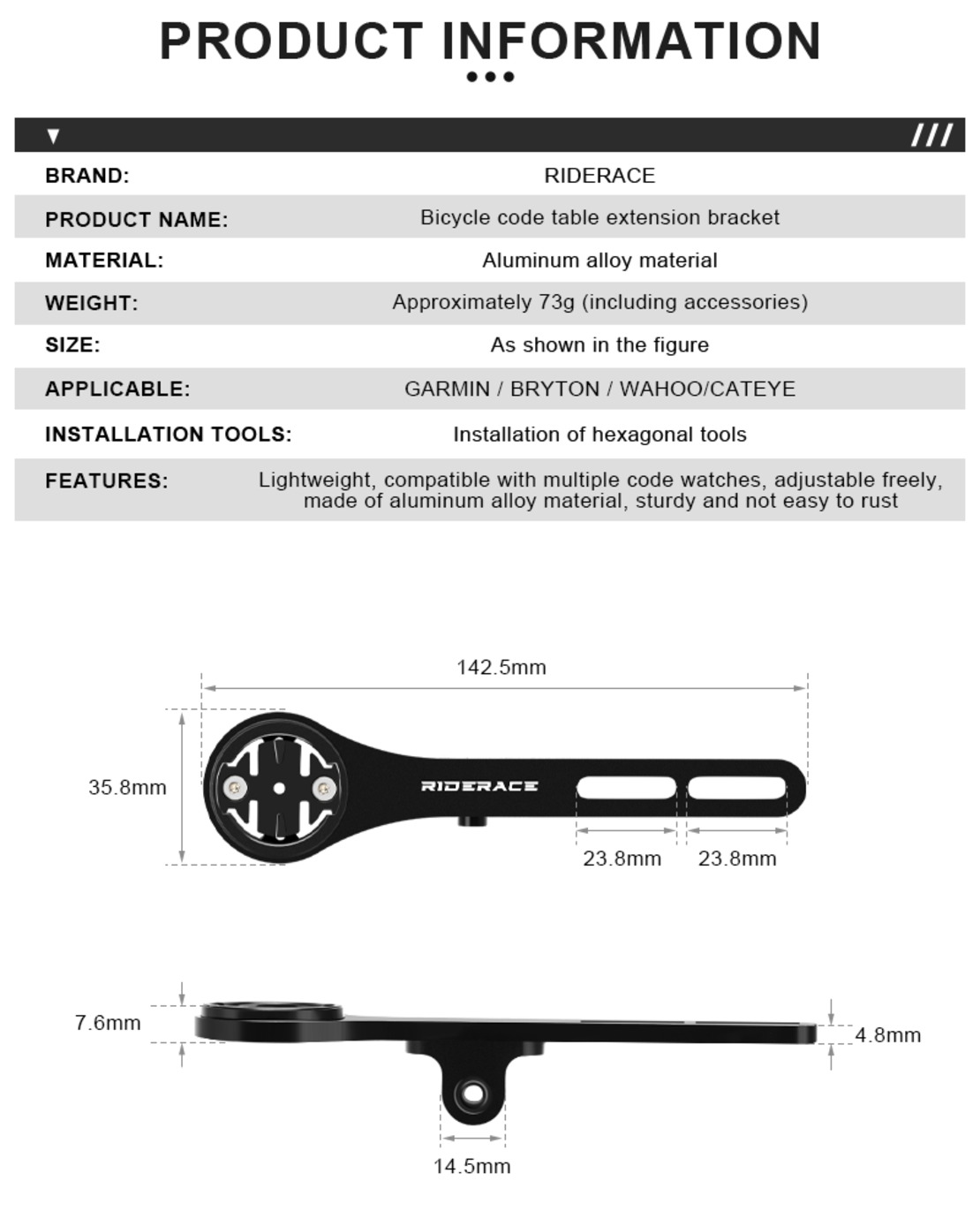 Suport gps Garmin si camera gopro pentru bicicleta cu ghidon aero
