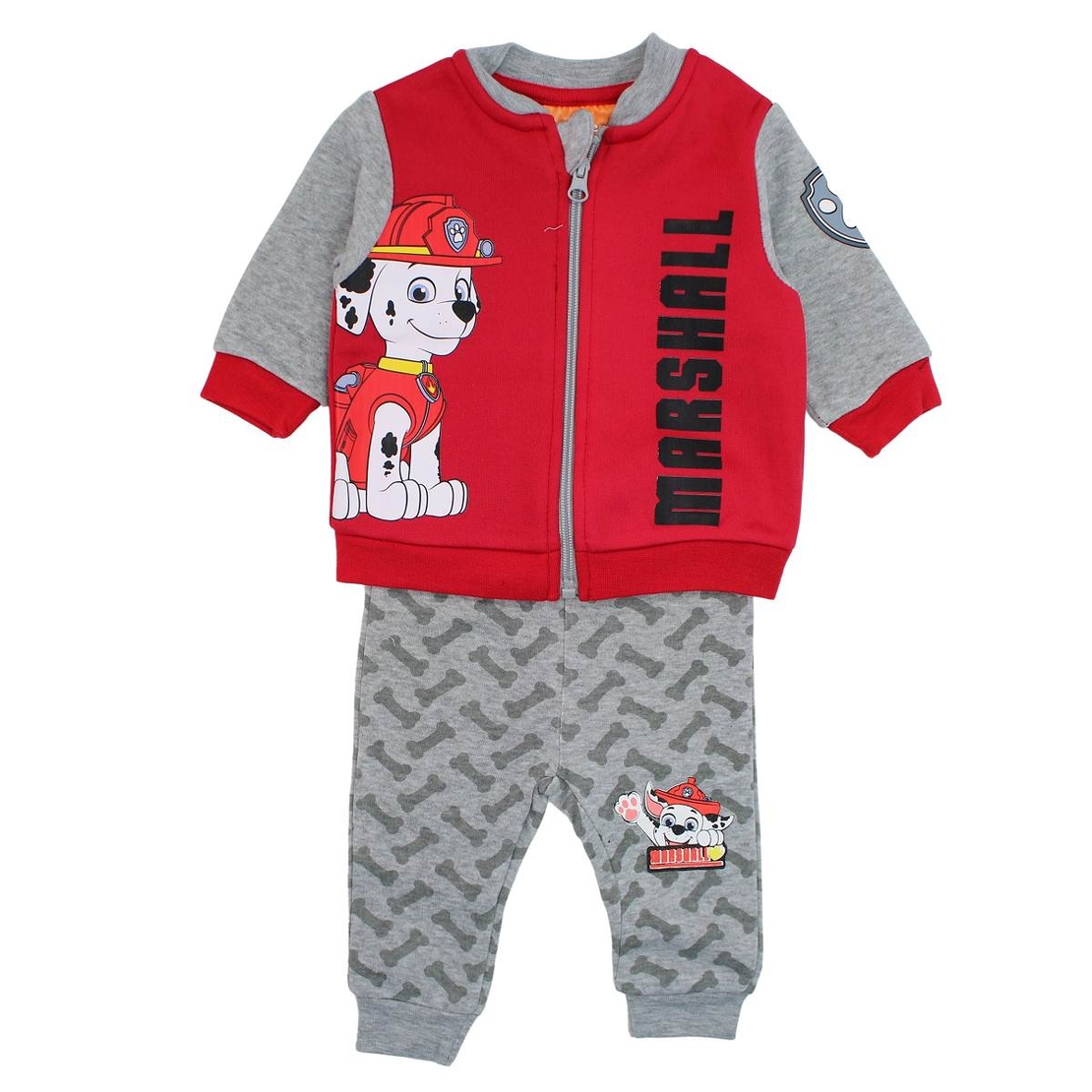 Trening Călduros pentru Copii, 2 Piese - Model Marshall „Paw Patrol”, Roșu/Gri