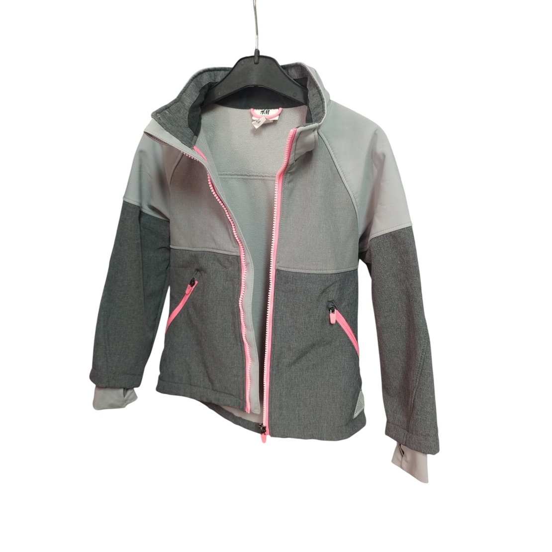 Jachetă Softshell H&M Rezistentă la Vânt cu Fermoare Roz Neon – Mărimea 6ani(116cm) |Secondhand Premium