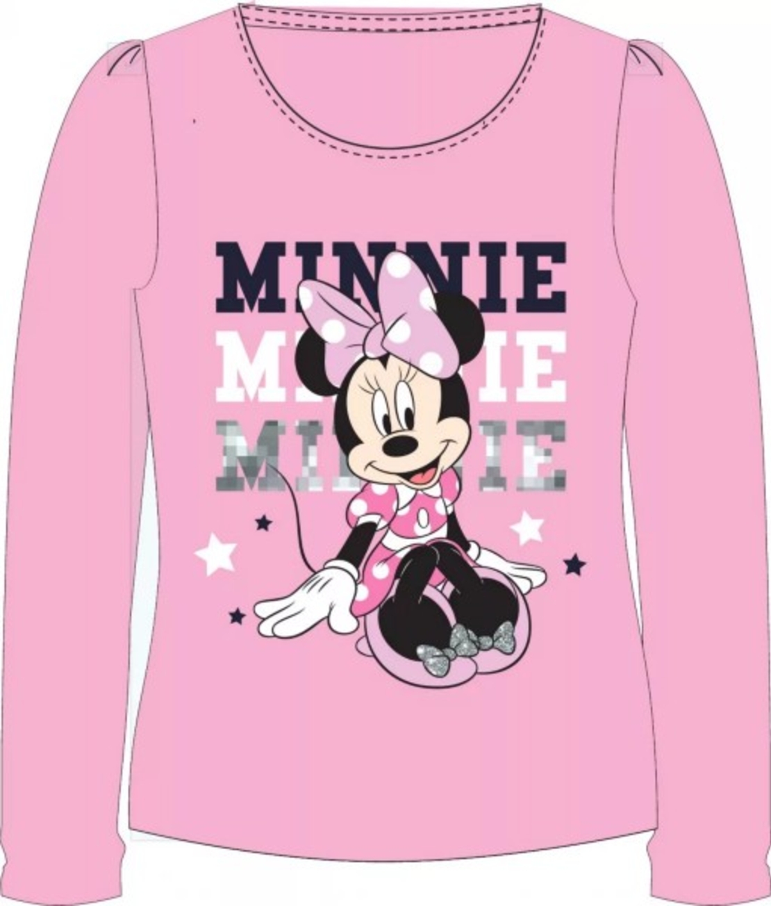 Tricou Minnie Mouse Roz mâneca lunga