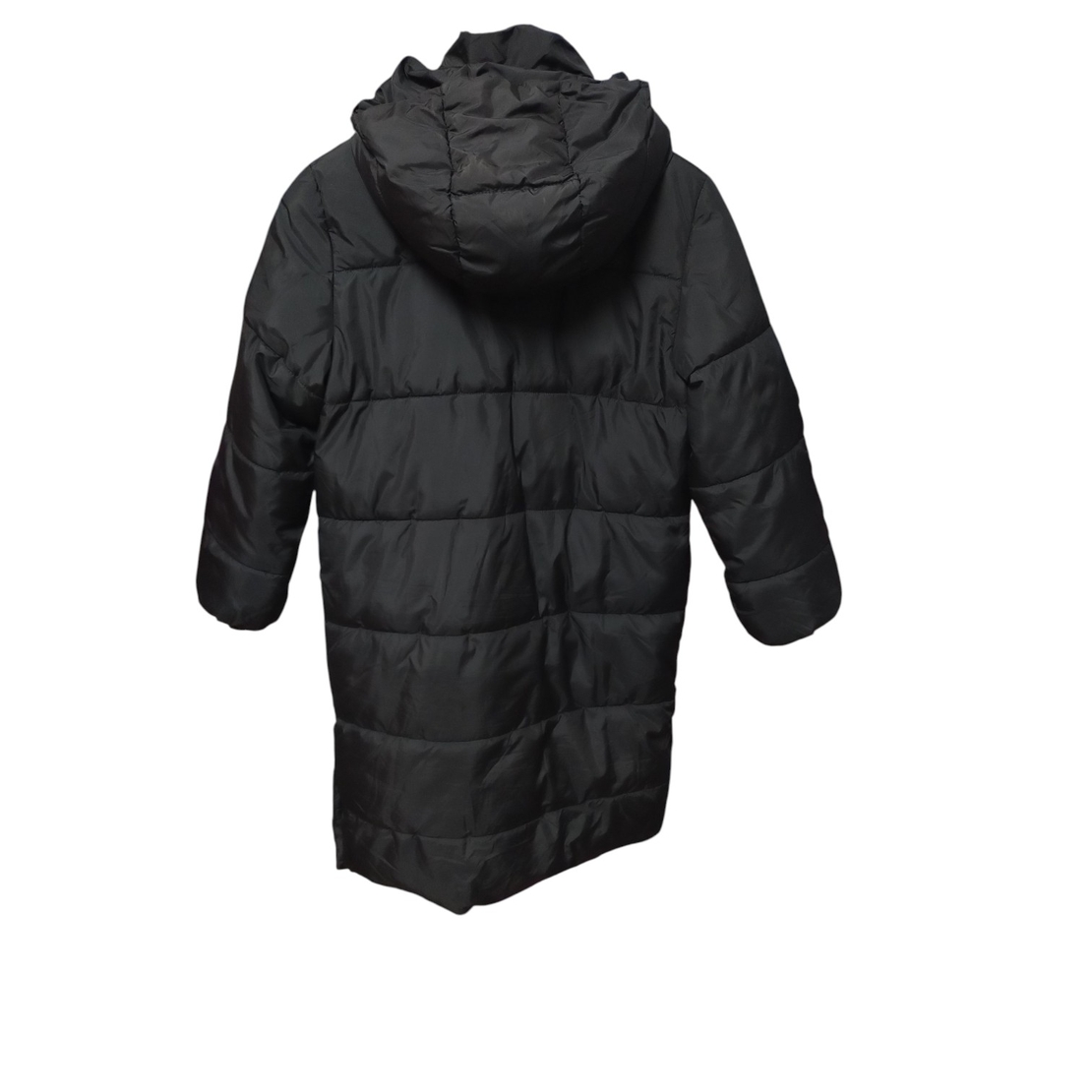 Geacă Lungă de Iarnă Puffer H&M cu Glugă, Negru Mat – Mărimea 146 (10-11 Ani) | Second Hand Premium