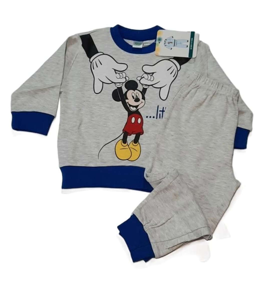 Pijama Băieți Gri Mickey Mouse Disney – Nouă cu Etichetă