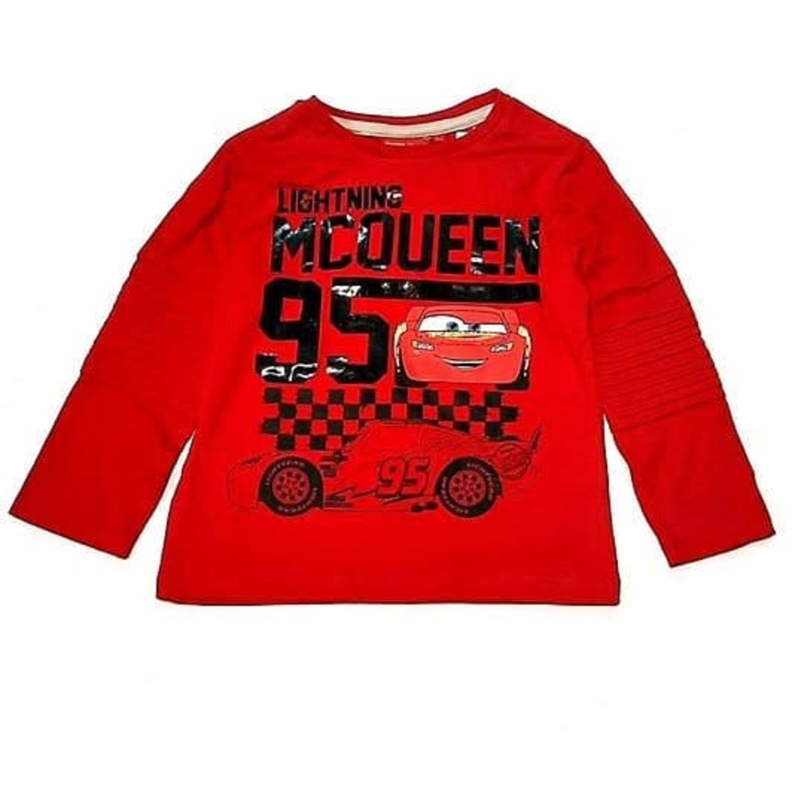 Bluză Băieți Roșie Disney Cars - Bluză Mânecă Lungă Fulger McQueen 95