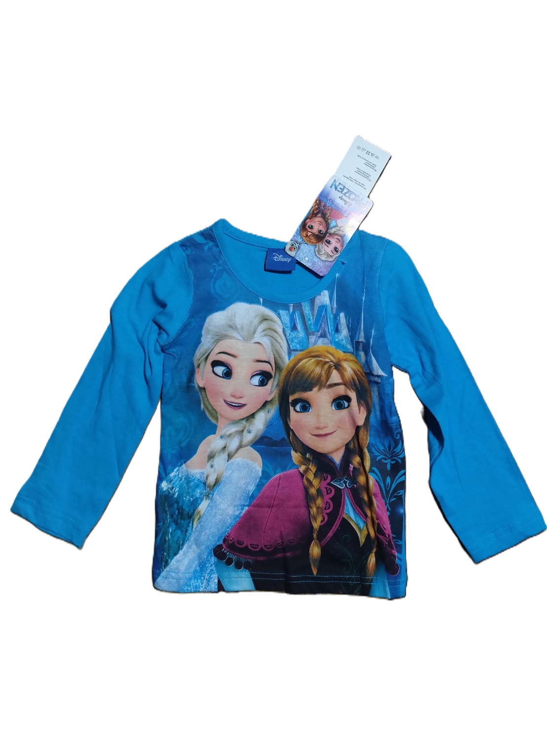 Tricou Frozen Albastru Mâneca Lunga Bumbac