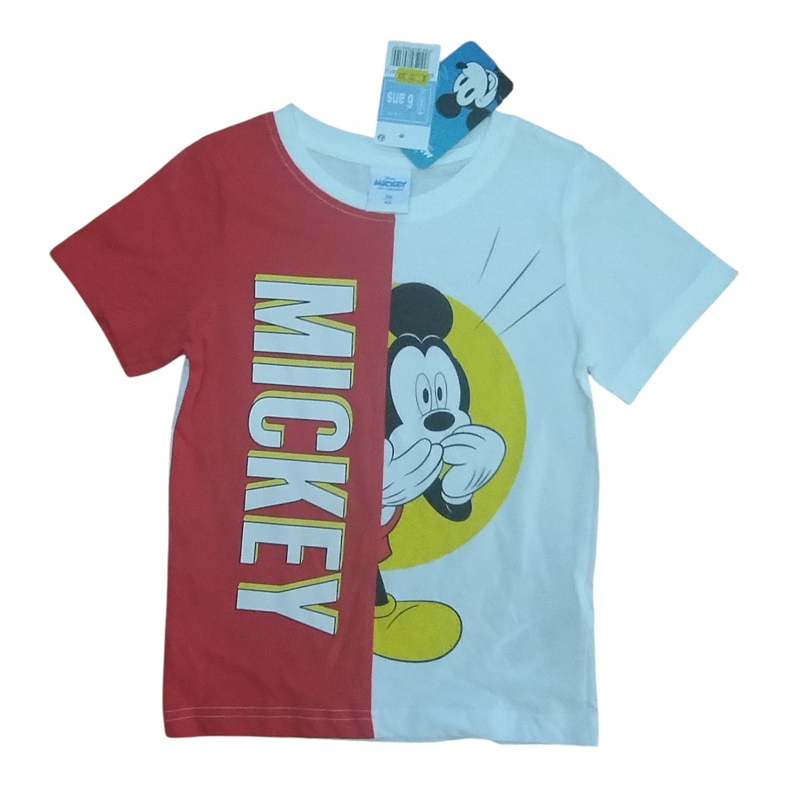Tricou Mickey Mouse rosu si galben