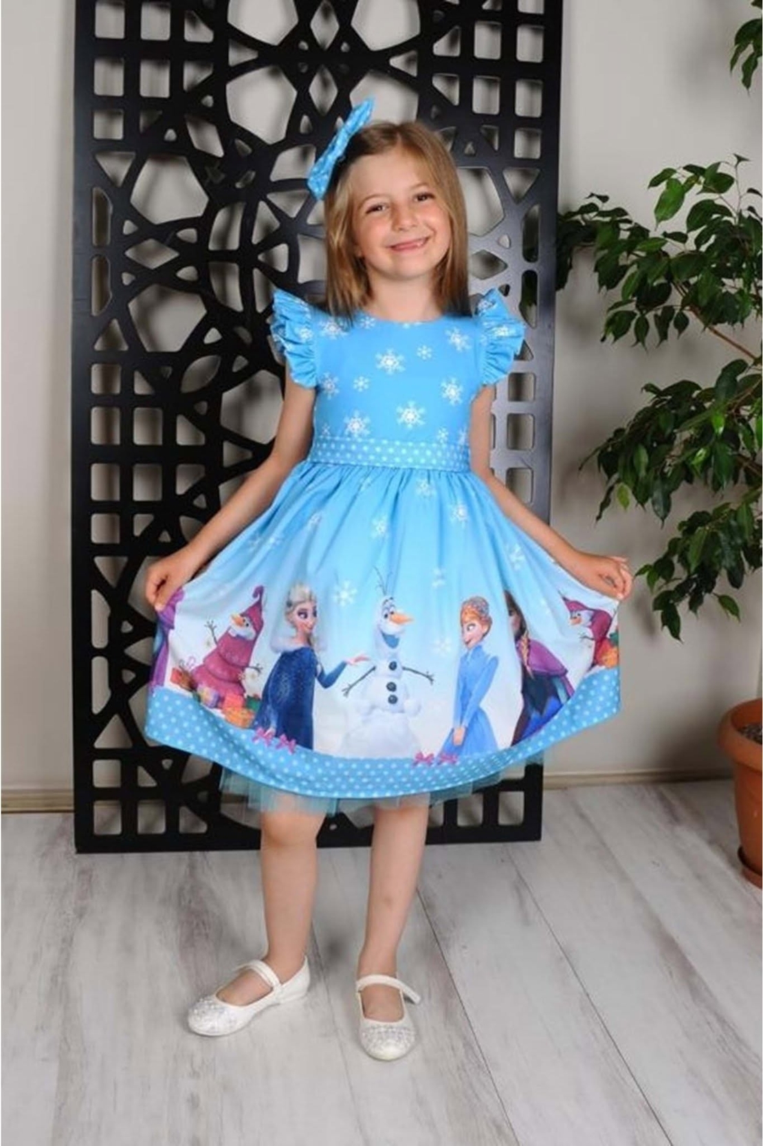 Rochița cu imprimeu Frozen albastra